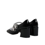 Dolce & Gabbana Black Patent Leather Crystal Mary Jane Pumps Shoes LA12041-35