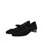 Dolce & Gabbana Black Mary Jane Taormina Lace Pumps Shoes LA12043-41