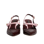 Dolce & Gabbana Pink Maroon Leather Kitten Heels Slingbacks Shoes LA12085-40