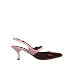 Dolce & Gabbana Pink Maroon Leather Kitten Heels Slingbacks Shoes LA12085-40
