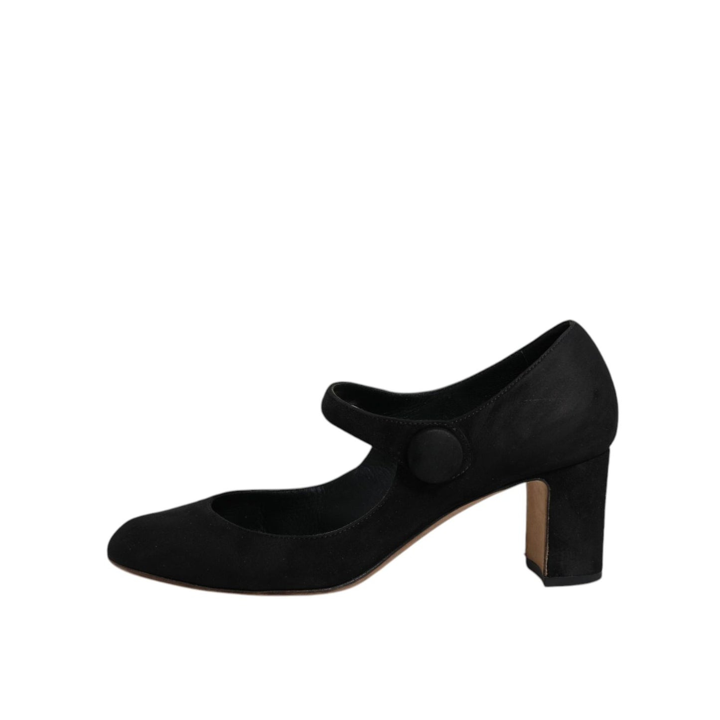 Dolce & Gabbana Black Suede Leather KEIRA Heels Pumps Shoes LA12120-38.5