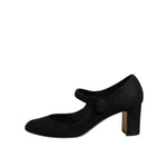 Dolce & Gabbana Black Suede Leather KEIRA Heels Pumps Shoes LA12120-38.5