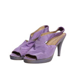 Dolce & Gabbana Purple Platform Slingback Heels Sandals Shoes LA12209-38