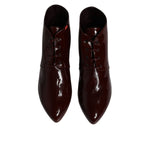 Dolce & Gabbana Maroon Leather Lace Up Ankle Boots Shoes LA12212-39