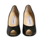 Dolce & Gabbana Green Leather Peep Toe Heels Pumps Shoes LA12220-39