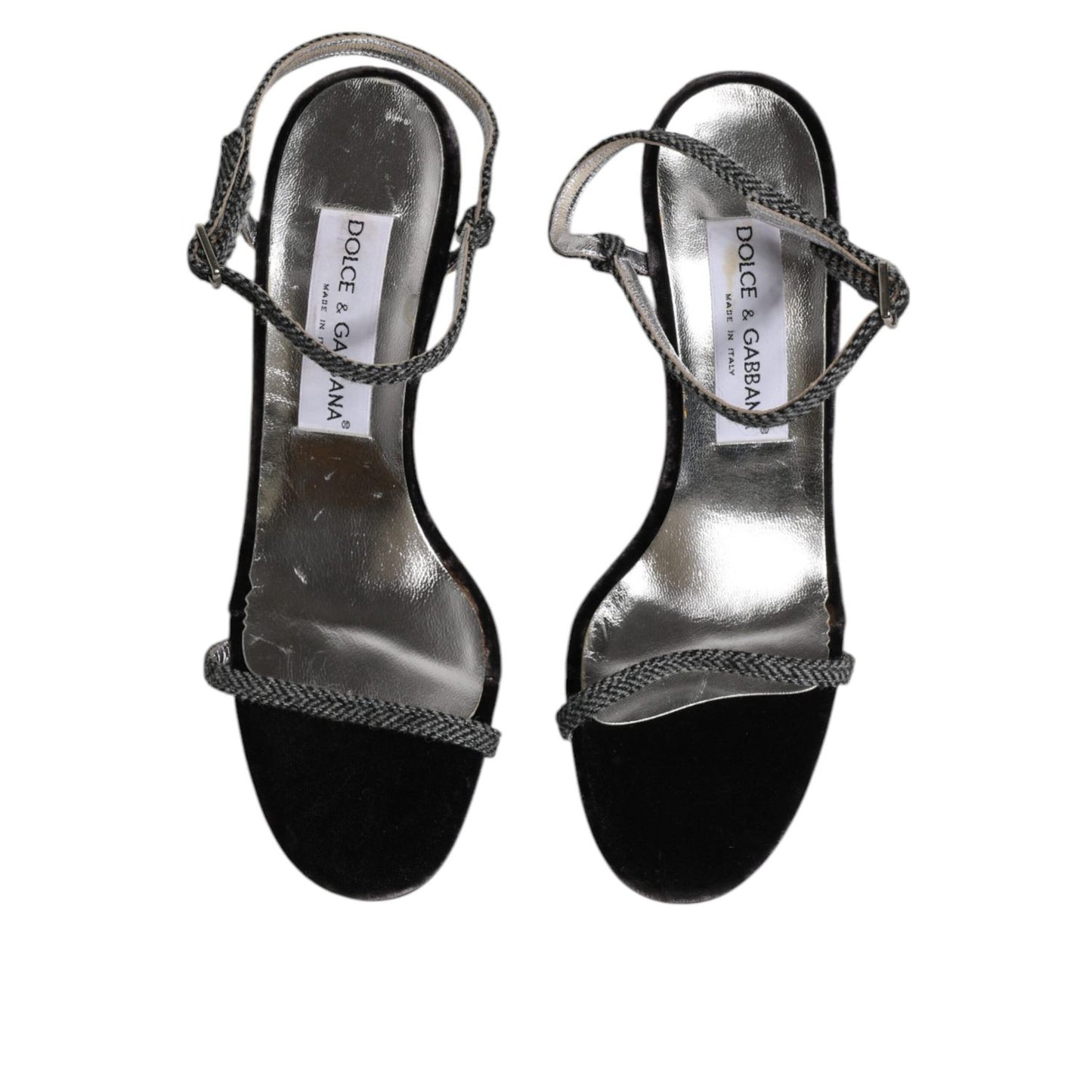 Dolce & Gabbana Black Ankle Strap High Heels Sandals Shoes LA12239-38