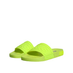 Dolce & Gabbana Green Rubber Slides Sandals Beachwear Shoes LA12242-40