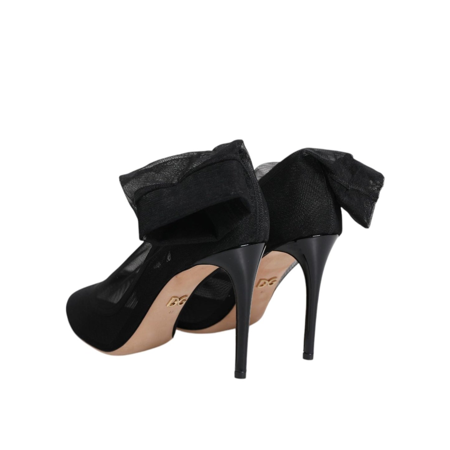 Dolce & Gabbana Black Nylon Mesh Sock Style Boots Shoes LA12244-40