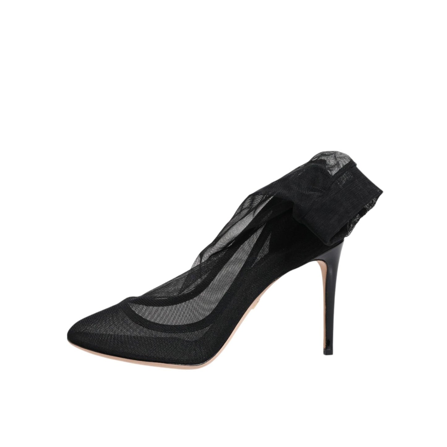 Dolce & Gabbana Black Nylon Mesh Sock Style Boots Shoes LA12244-40