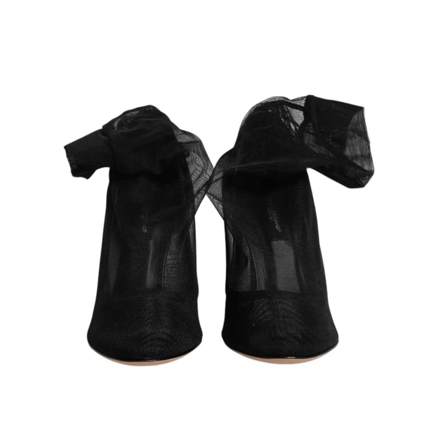 Dolce & Gabbana Black Nylon Mesh Sock Style Boots Shoes LA12245-35