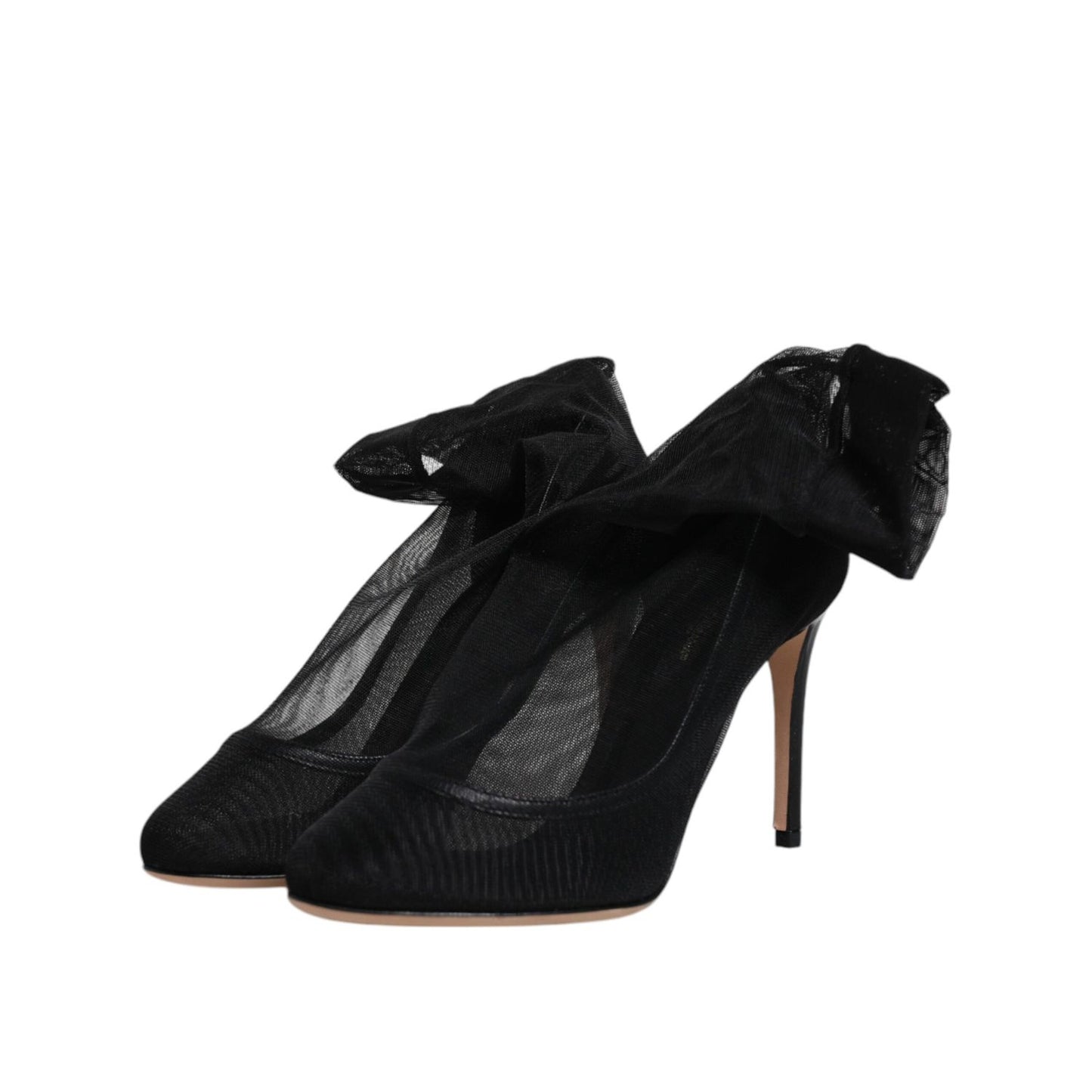 Dolce & Gabbana Black Nylon Mesh Sock Style Boots Shoes LA12245-35