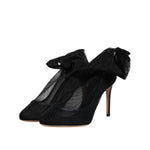 Dolce & Gabbana Black Nylon Mesh Sock Style Boots Shoes LA12245-35