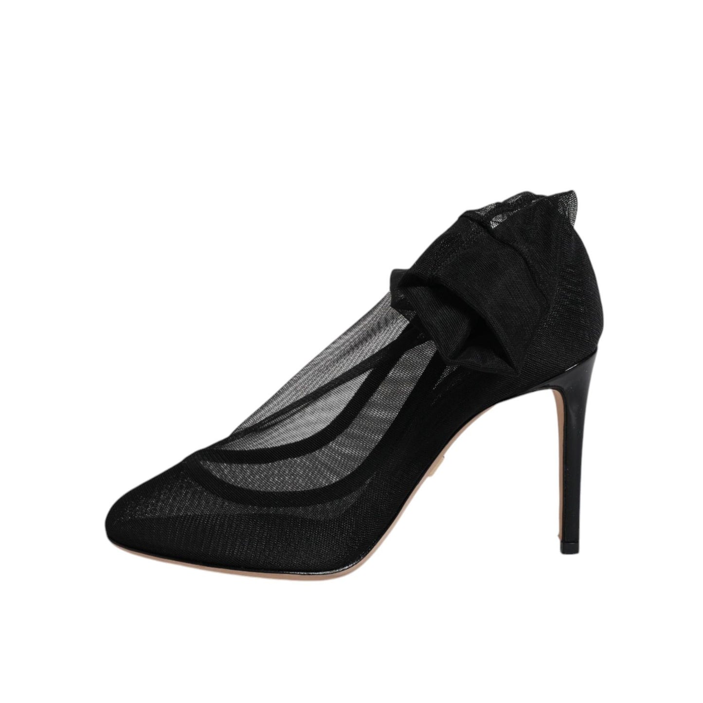 Dolce & Gabbana Black Nylon Mesh Sock Style Boots Shoes LA12245-35