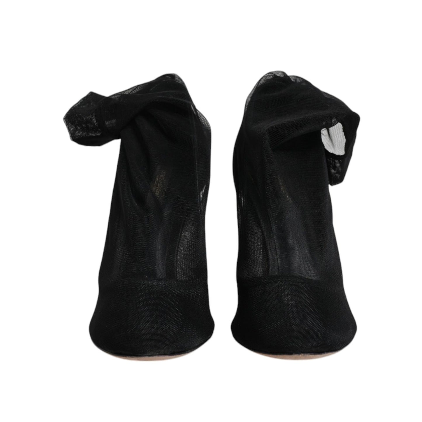 Dolce & Gabbana Black Nylon Mesh Sock Style Boots Shoes LA12246-39
