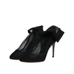 Dolce & Gabbana Black Nylon Mesh Sock Style Boots Shoes LA12246-39