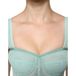 Dolce & Gabbana Green Cotton Bustier Corset Sleeveless Top TSH86843-38