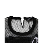 Dolce & Gabbana Black Floral Lace Short Sleeves Blouse Top TSH87028-40