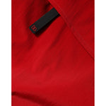 Dolce & Gabbana Red Nylon Hooded Men Full Zip Parka Jacket TSH3789-58