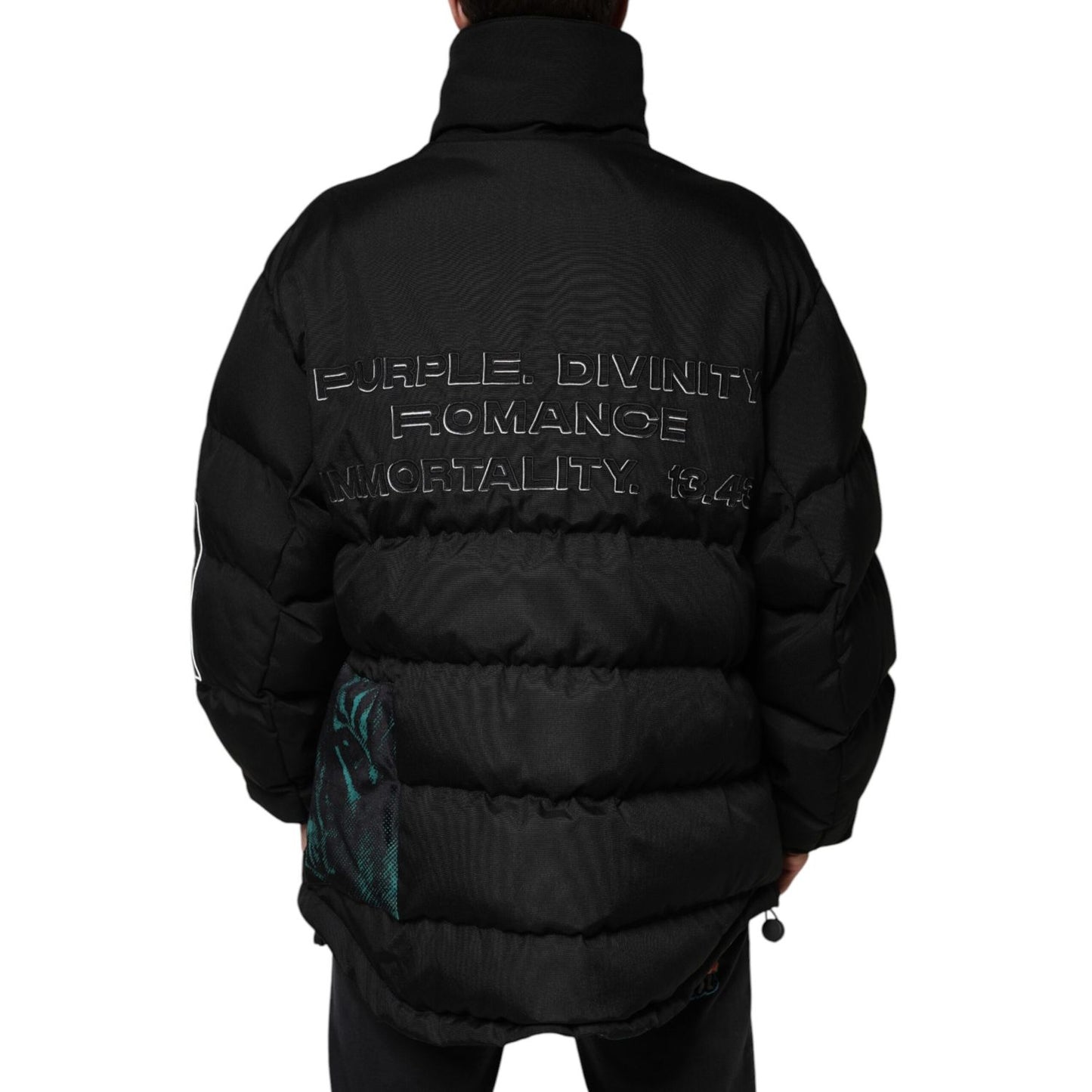 Dolce & Gabbana Black Nylon Puffer Men Full Zip Jacket TSH3790-52
