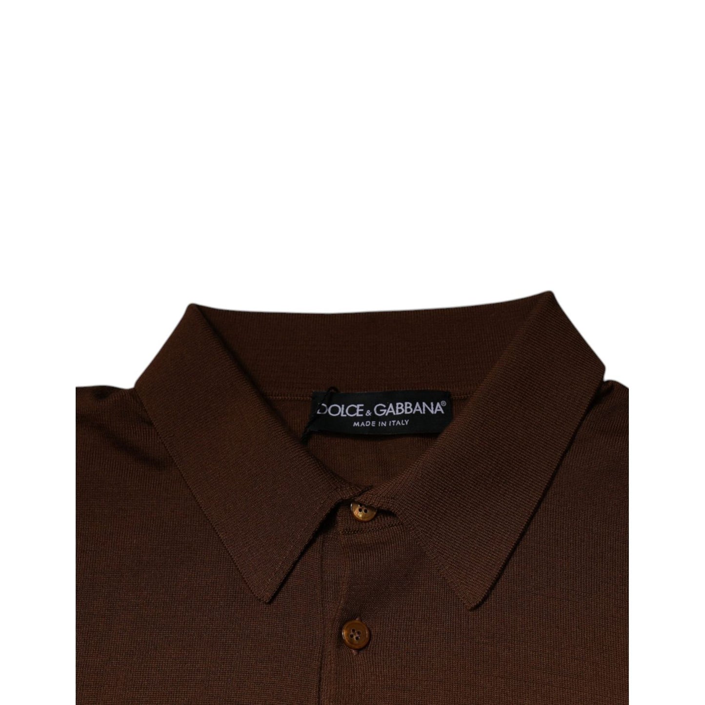Dolce & Gabbana Brown Cashmere Buttoned Men Pullover Sweater TSH87578-48