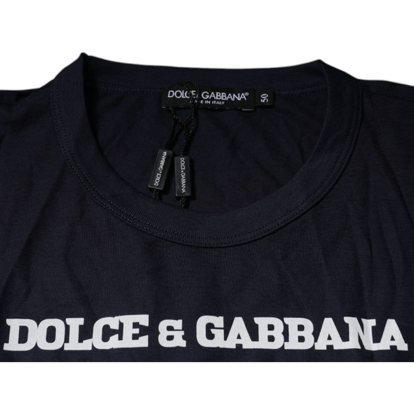 Dolce & Gabbana Blue D&G King Of Love Cotton Crew Neck T-shirt