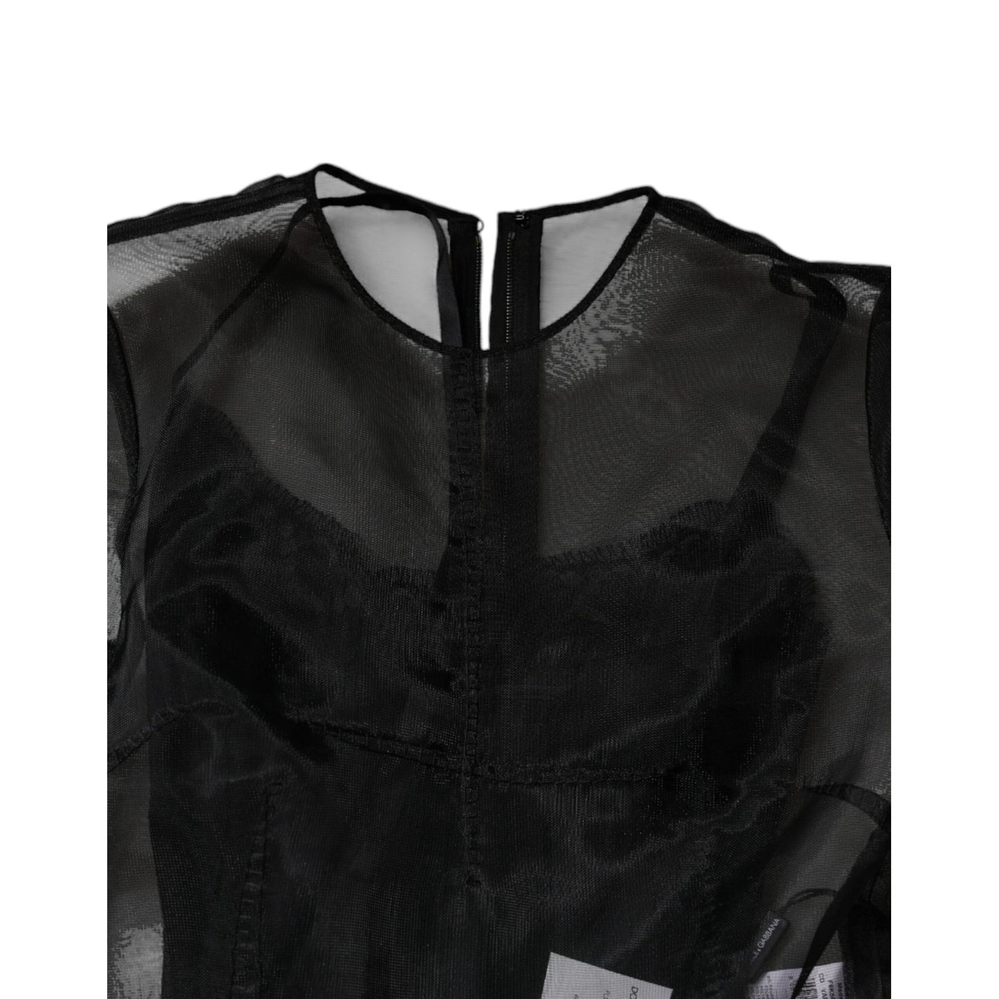 Dolce & Gabbana Black Tulle A-line Midi Cocktail Gown Dress DR281234-40