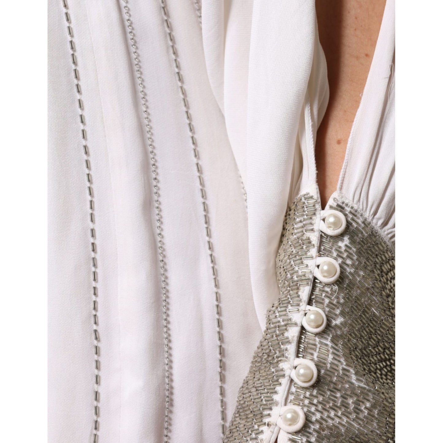Christian Pellizzari Off White Embellished Long Maxi Dress DR281418-40