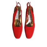 Dolce & Gabbana Red Platform Slingback Heels Sandals Shoes LA12218-39.5