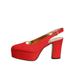 Dolce & Gabbana Red Platform Slingback Heels Sandals Shoes LA12218-39.5