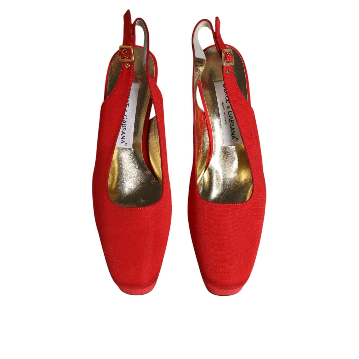 Dolce & Gabbana Red Platform Slingback Heels Sandals Shoes LA12219-39.5