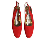 Dolce & Gabbana Red Platform Slingback Heels Sandals Shoes LA12219-39.5