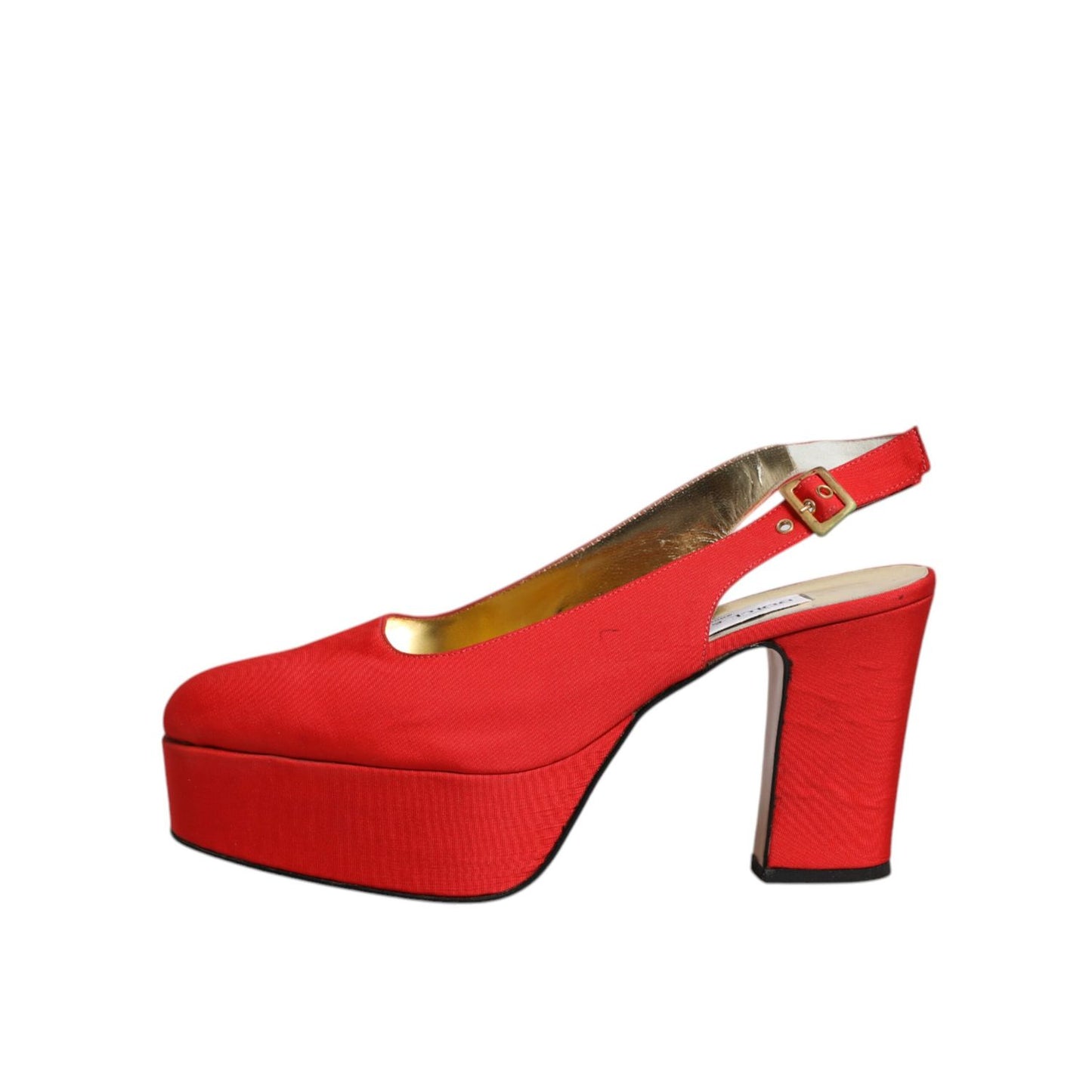 Dolce & Gabbana Red Platform Slingback Heels Sandals Shoes LA12219-39.5