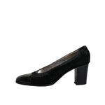 Dolce & Gabbana Black Leather Block Heels Pumps Shoes LA12225-40