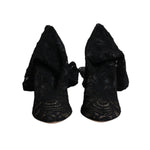 Dolce & Gabbana Black Stretch Socks Taormina Lace Boots Shoes LA12276-39
