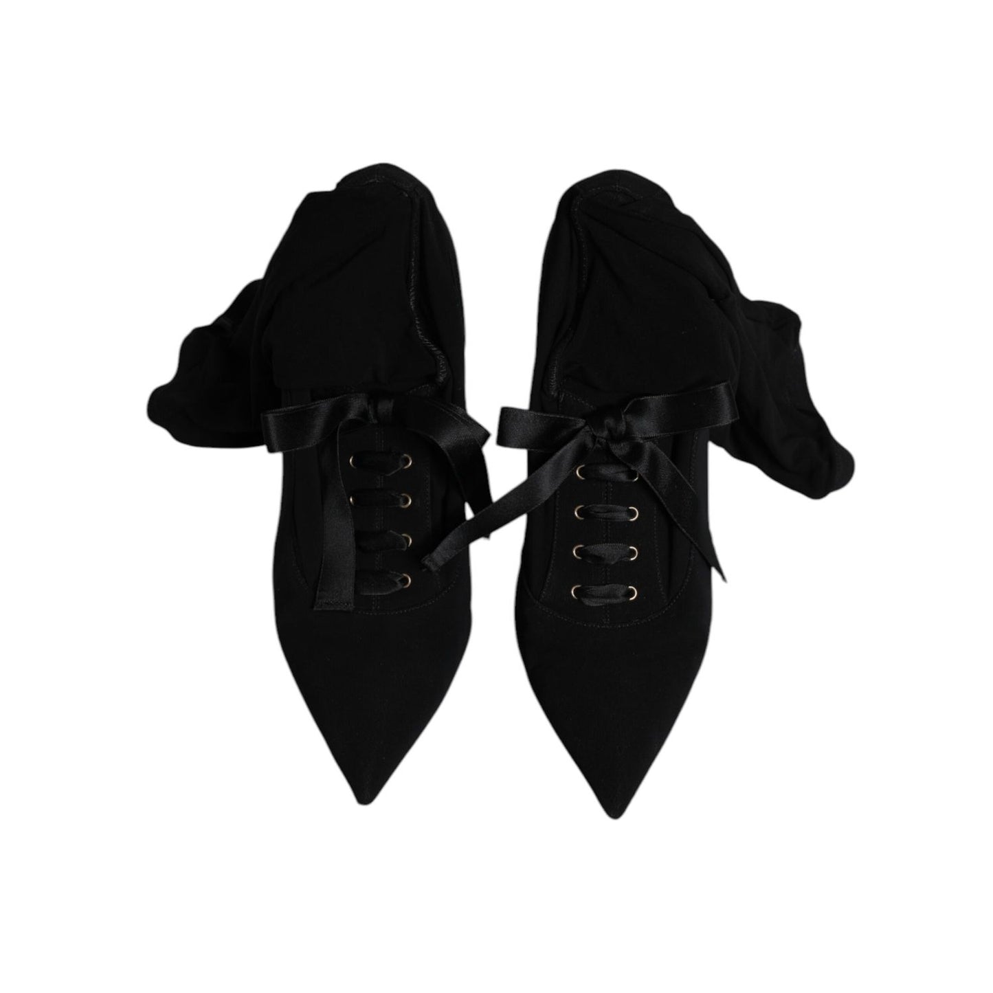 Dolce & Gabbana Black Stiletto Heels Mid Calf Boots Shoes LA12277-40
