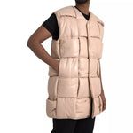 Bottega Veneta Beige Quilted Sleeveless Calf Leather Jacket JKT4060-46