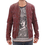 Dolce & Gabbana Bordeaux Leather Boxer Print Jacket Coat GSD12728-1
