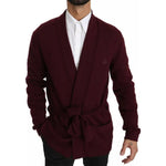 Dolce & Gabbana Bordeaux Cashmere Crown Cardigan Sweater TSH4034-48