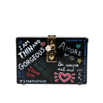 Dolce & Gabbana Black Graffiti Print Clutch Crossbody Bag