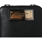 Dolce & Gabbana Black Leather Purse Crossbody Sling Phone Bag