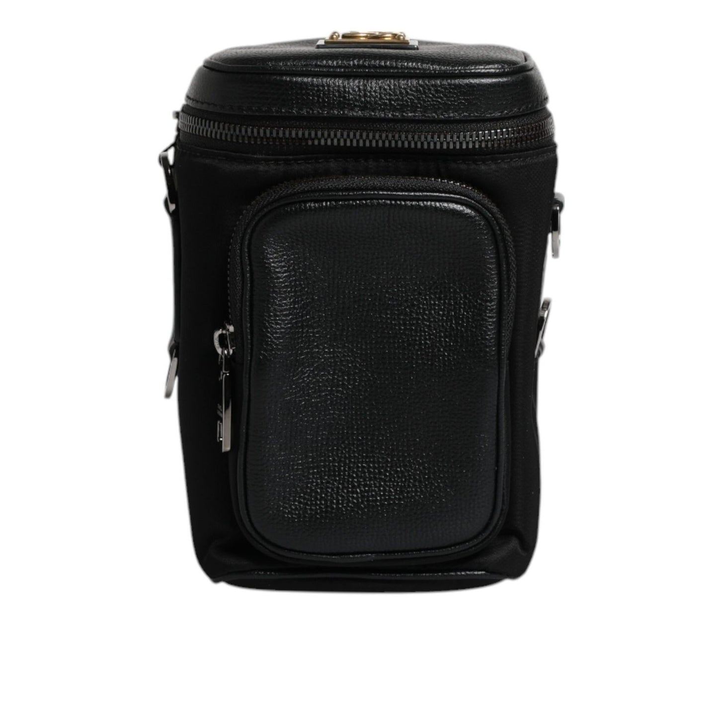 Dolce & Gabbana Black Leather Logo Purse Crossbody Camera Bag