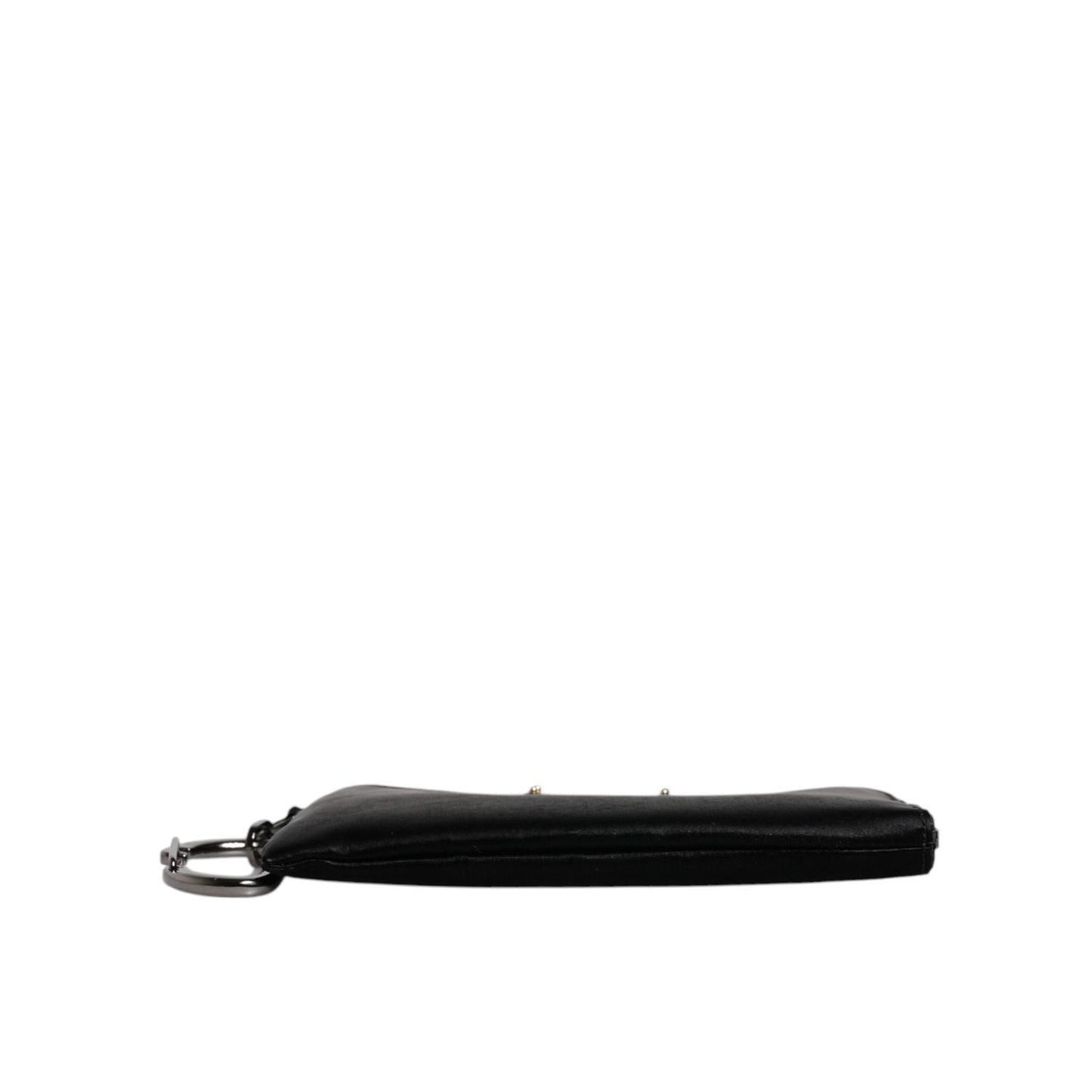 Dolce & Gabbana Black Nylon Logo Plaque Keyring Pouch Clutch Bag BAG4185