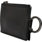 Dolce & Gabbana Black Horse Leather Lanyard Logo Card Holder Wallet