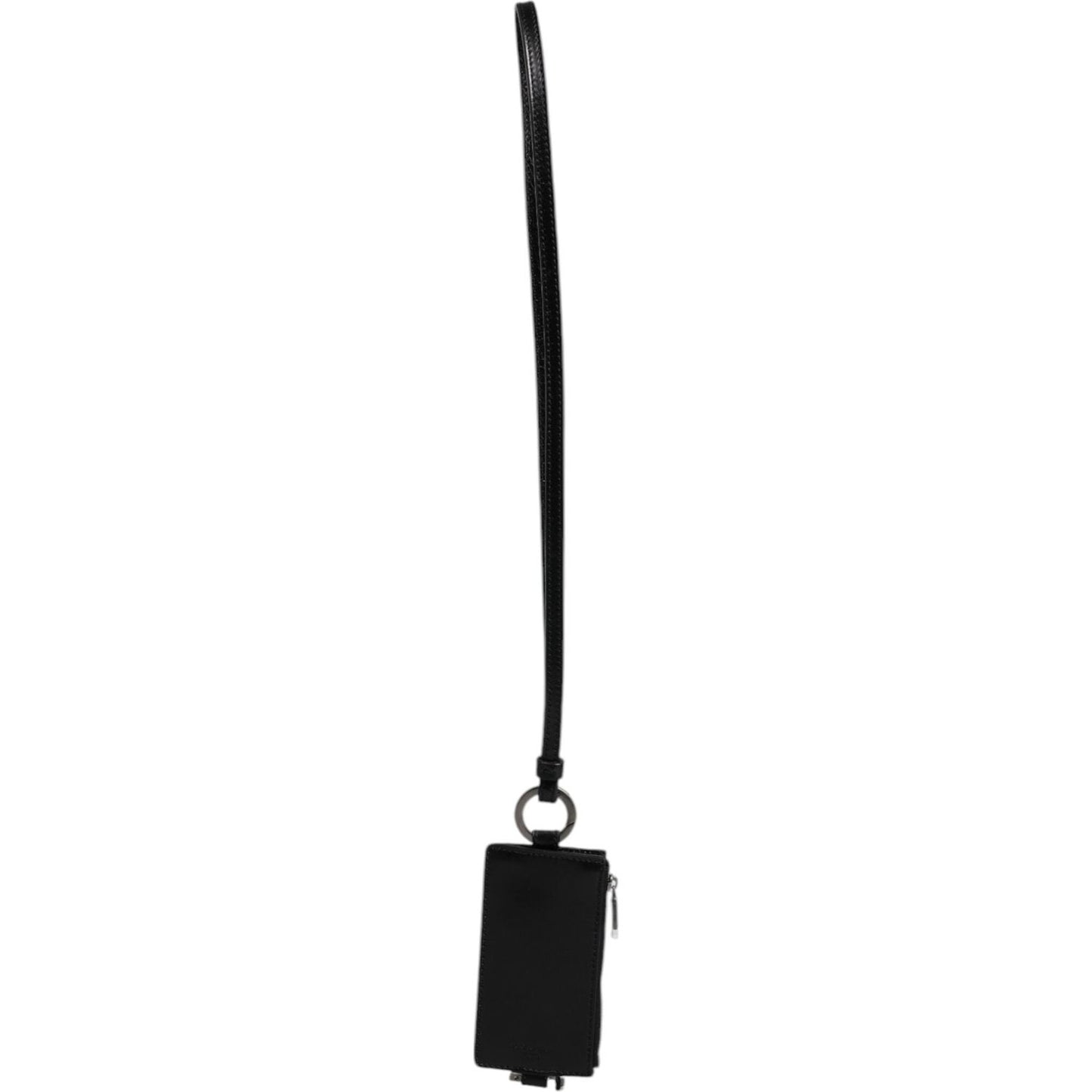 Dolce & Gabbana Black Horse Leather Lanyard Logo Card Holder Wallet