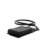 Dolce & Gabbana Black Horse Leather Zip Logo Shoulder Neck Strap Wallet BAG4210