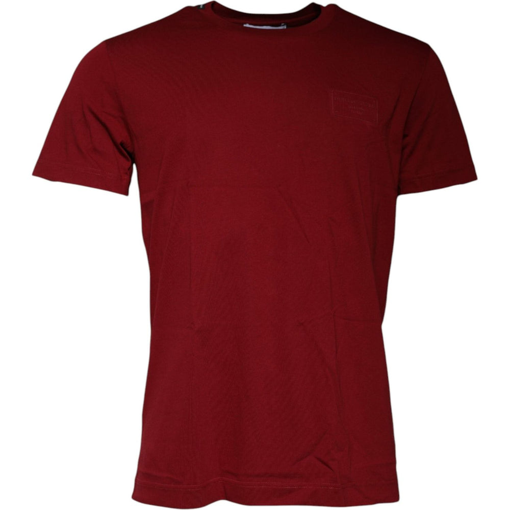 Dolce & Gabbana Maroon Logo Crew Neck Short Sleeves T-shirt