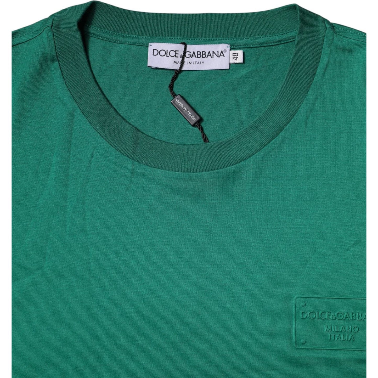 Dolce & Gabbana Green Logo Crew Neck Short Sleeves T-shirt