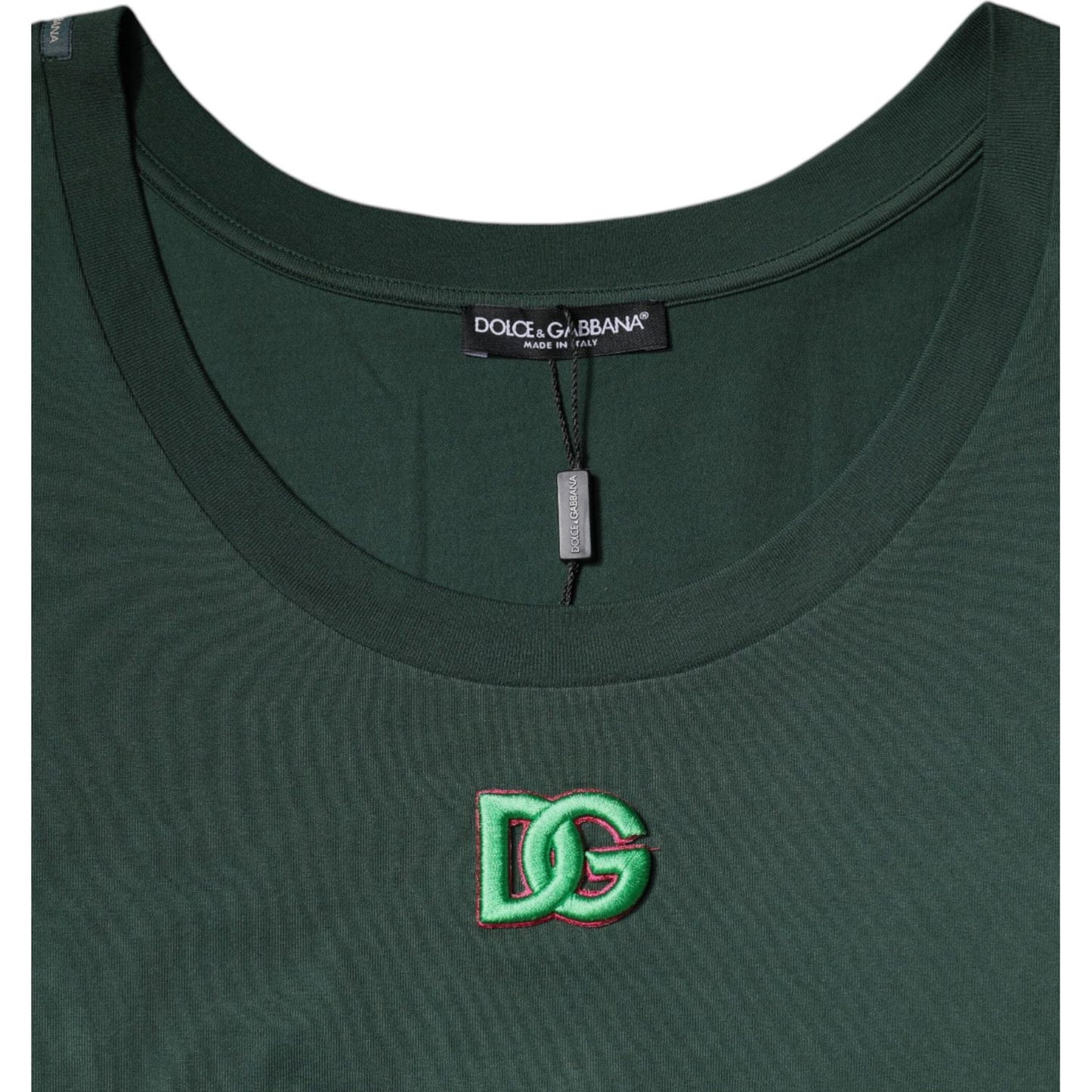 Dolce & Gabbana Green DG Sleeveless Round Neck Tank T-shirt