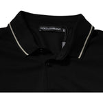 Dolce & Gabbana Black White Cotton Short Sleeves Polo T-shirt