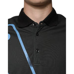 Dolce & Gabbana Black Logo Print Collared Cotton Polo T-shirt TSH87534-50